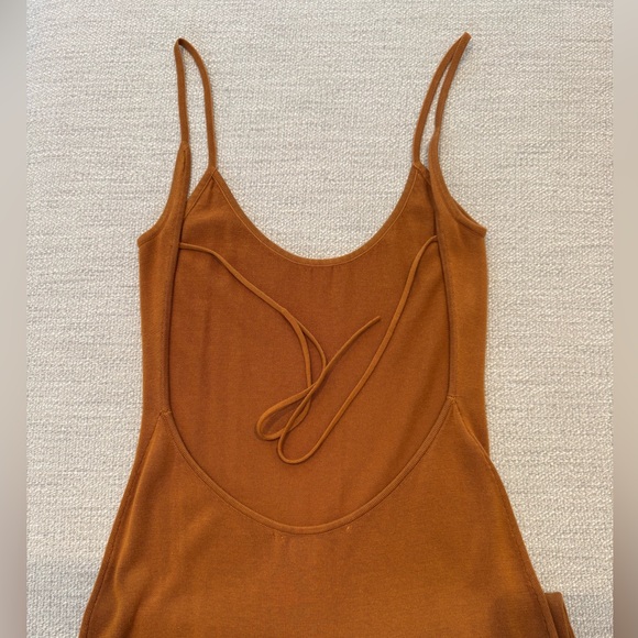 Weekend Stories Midi Slip Dress in Warm Orange Rust size Small - Picture 4 of 11